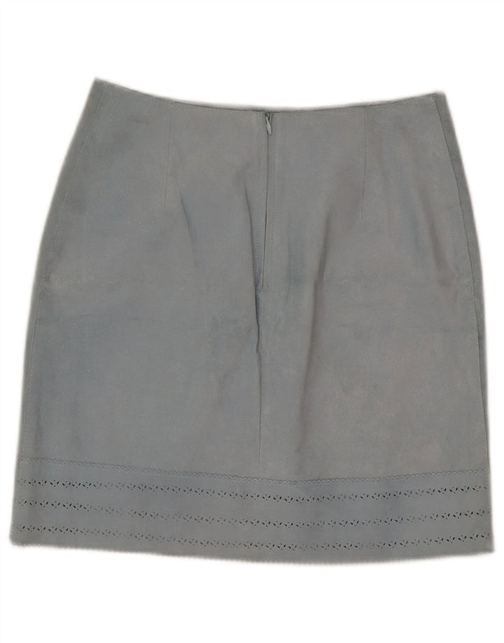 Gonna in pelle vintage da donna IT 42 media W27 in pelle blu