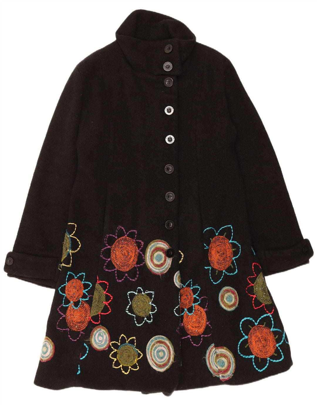 Desigual Soprabito grafico da donna EU 44 XL Nero floreale
