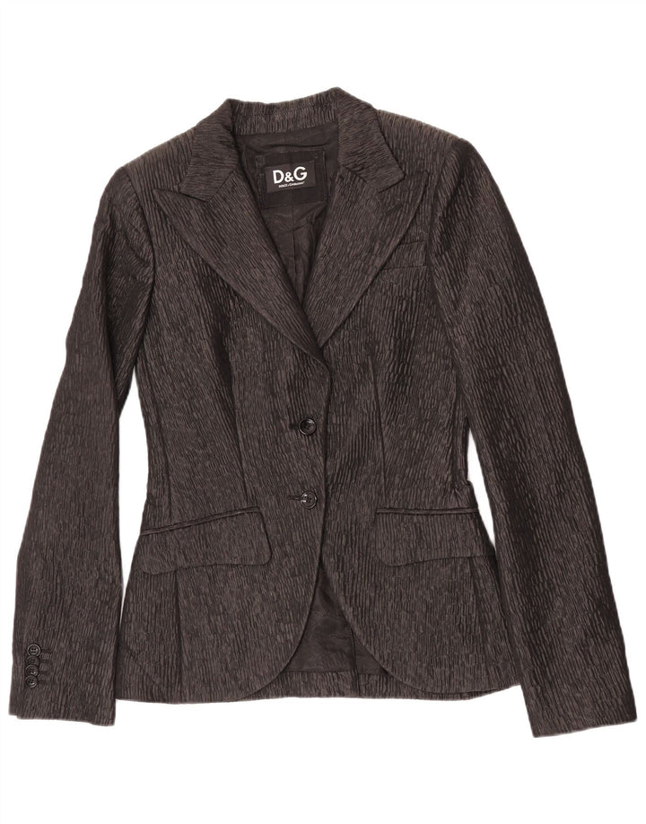 Giacca blazer a 2 bottoni da donna Dolce & Gabbana IT 42 poliestere nero medio