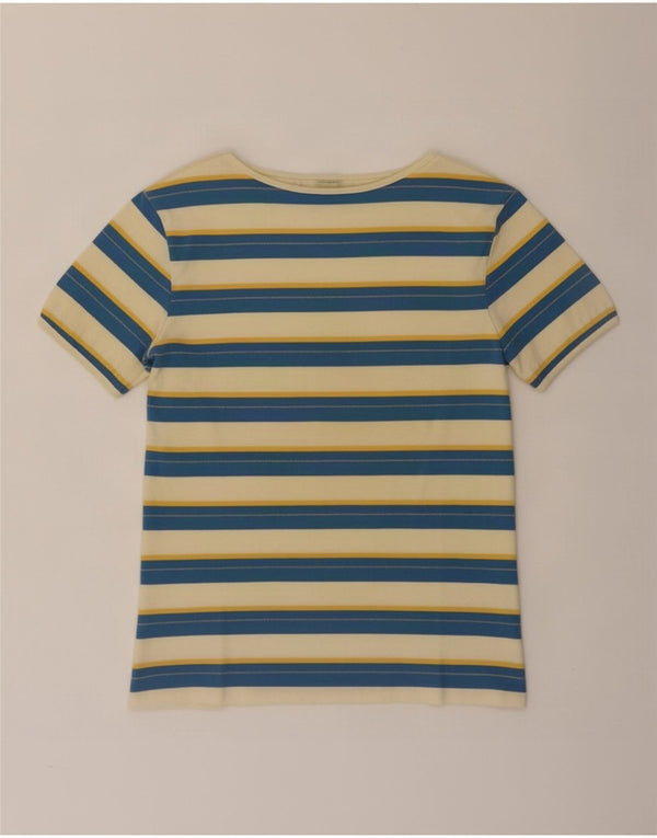 T-shirt da donna Benetton Top UK 14 cotone a righe blu medio