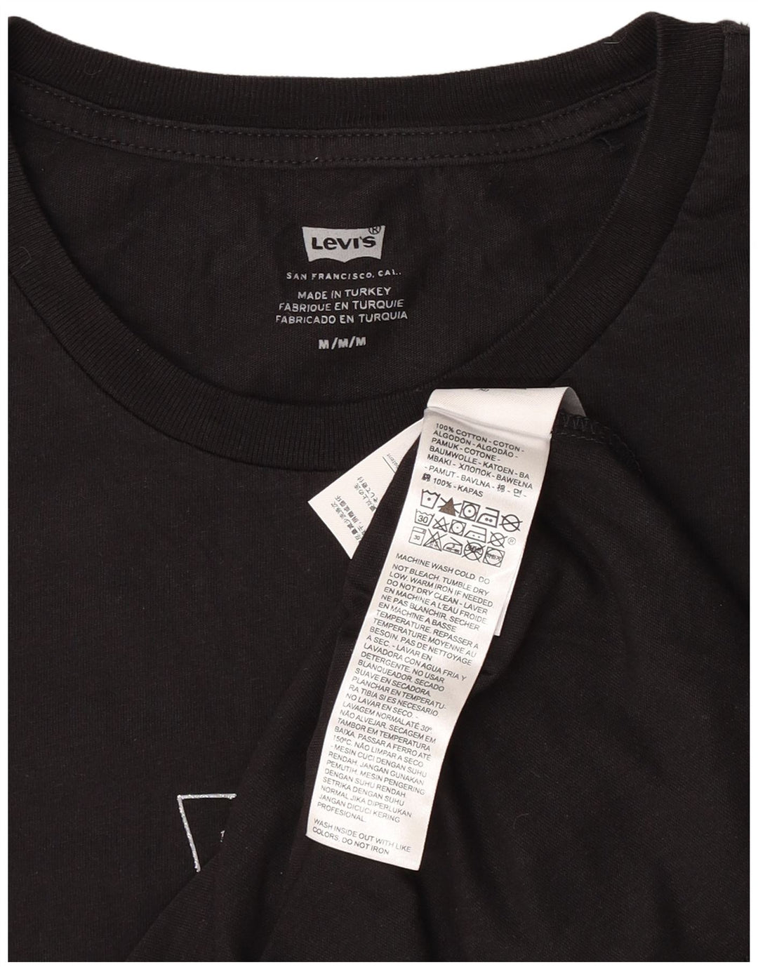T-shirt grafica da donna Levi's Top UK 14 cotone nero medio