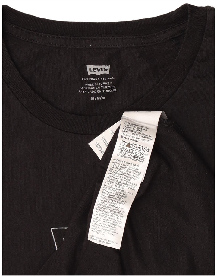 T-shirt grafica da donna Levi's Top UK 14 cotone nero medio