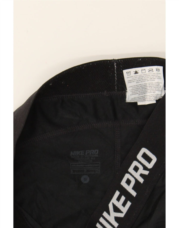 NIKE Womens Graphic Leggings UK 10 Small  Black Polyester Vintage Nike and Second-Hand Nike from Messina Hembry 