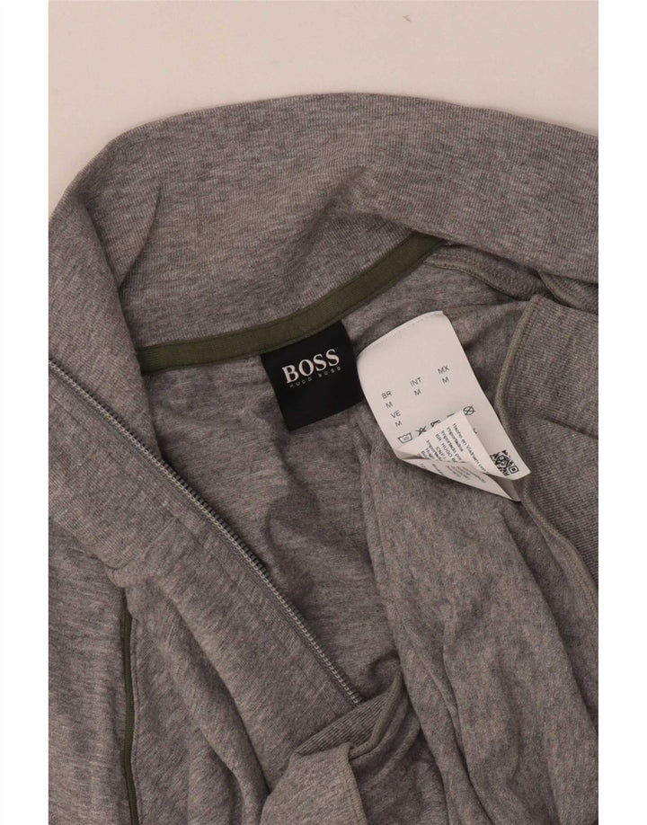 Giacca da tuta da uomo Hugo Boss in cotone chiazzato grigio medio