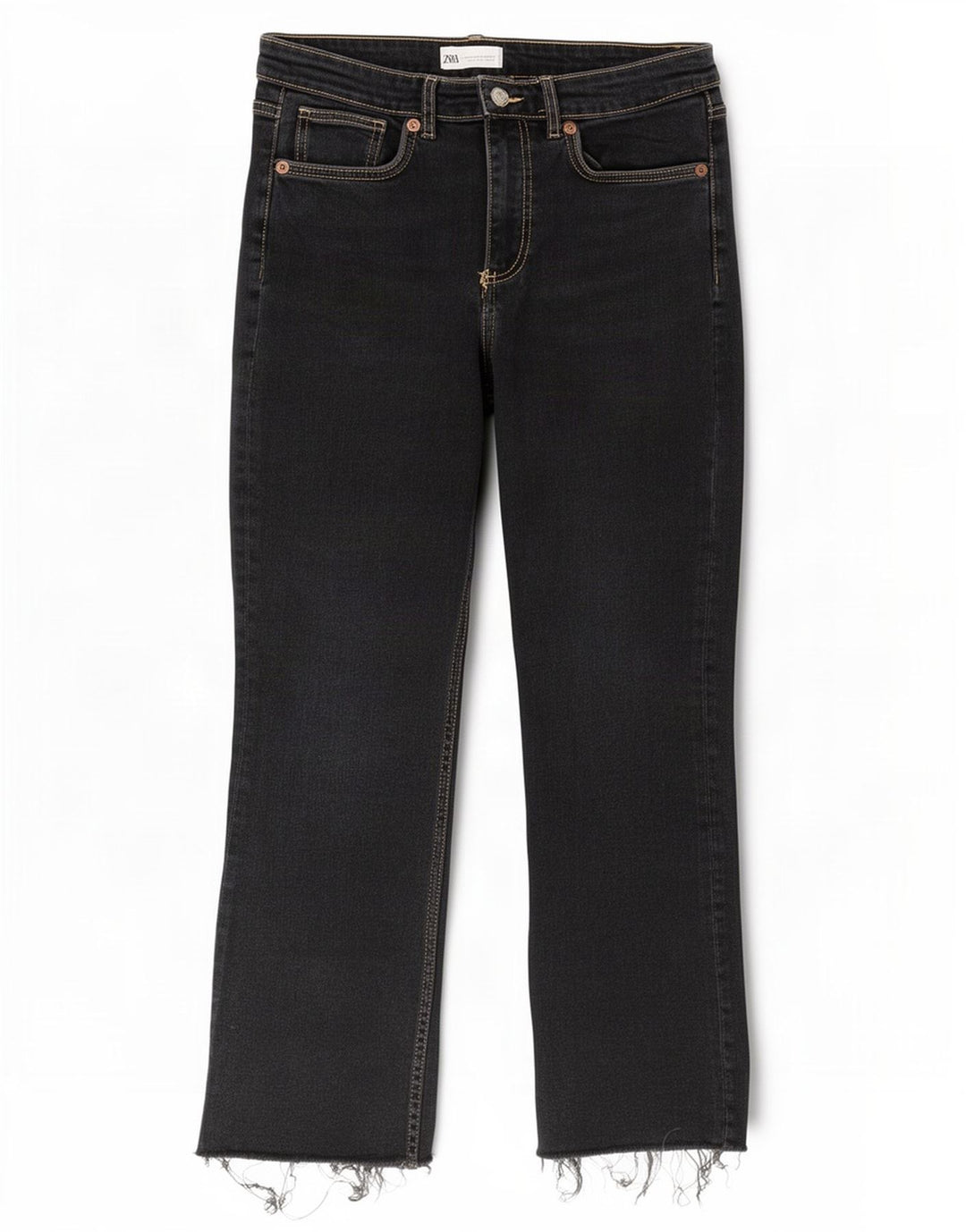 Jeans corti da donna Zara EU 42 grandi W32 L26 neri