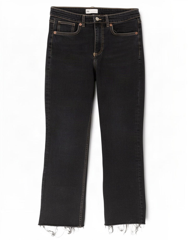 Jeans corti da donna Zara EU 42 grandi W32 L26 neri