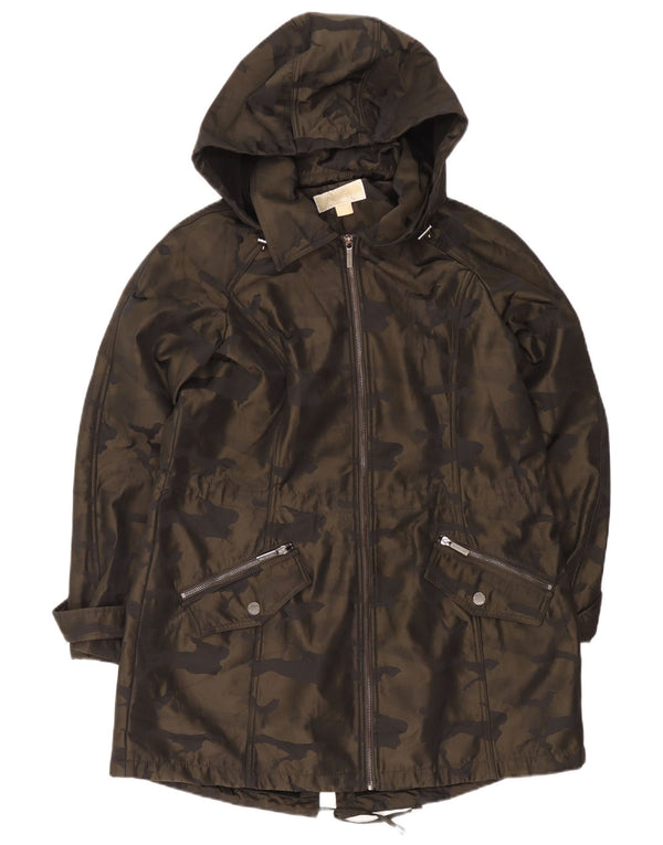 Giacca Parka con cappuccio da donna Michael Kors UK 18 XL Poliestere mimetico kaki