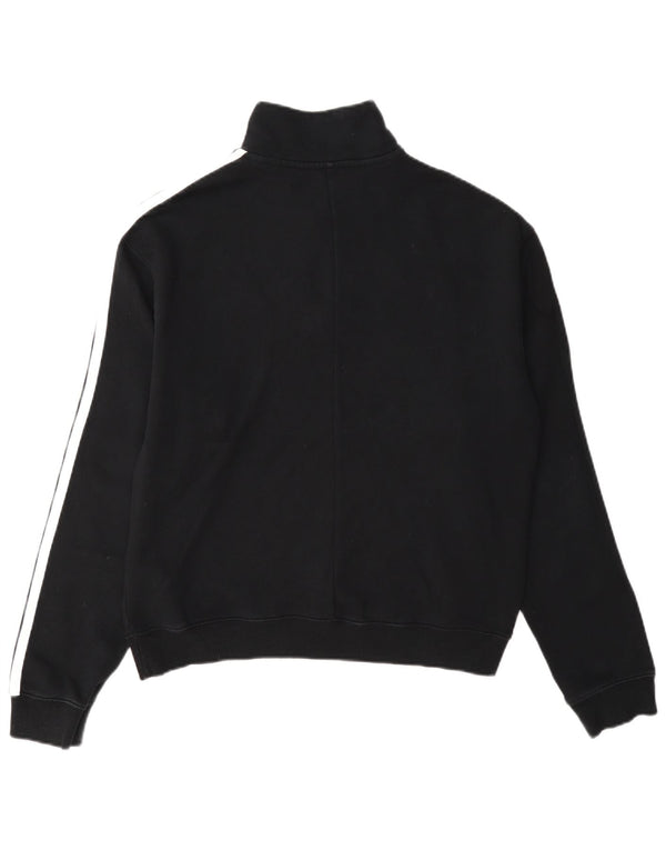 Felpa Adidas da donna con collo con zip, maglione, UK 12/14, cotone nero medio