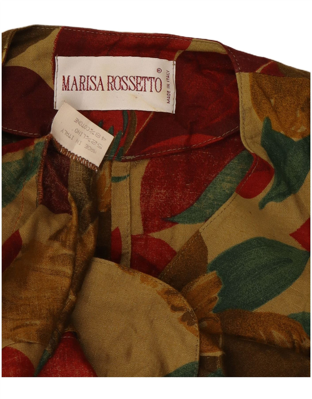 Giacca blazer vintage da donna a maniche corte UK 12 Tropico medio multicolore