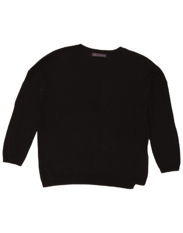 Maglione maglione girocollo da donna Marks & Spencer UK 14 medio nero