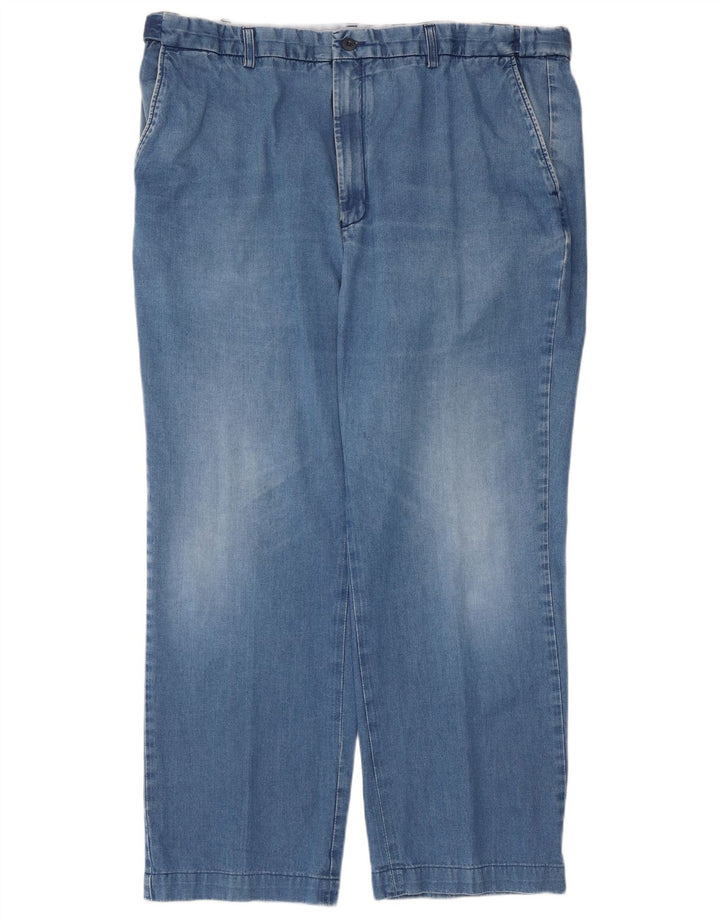 Jeans dritti da uomo Marks & Spencer Blue Harbour W42 L28 cotone blu