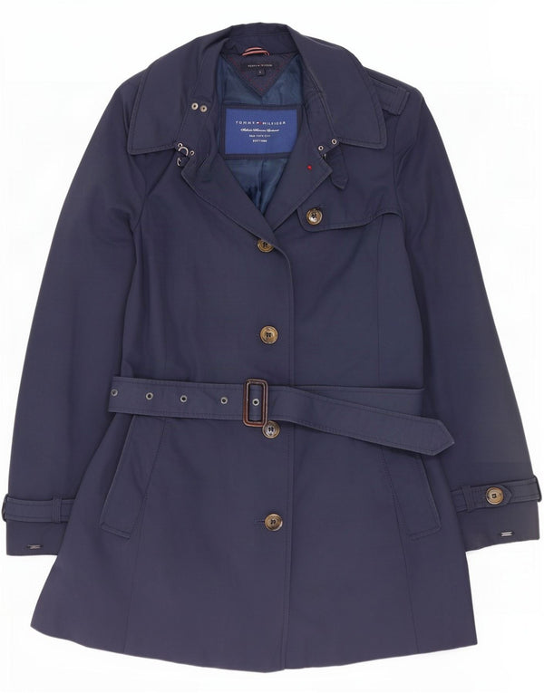 Trench da donna Tommy Hilfiger UK 14 grande cotone blu navy