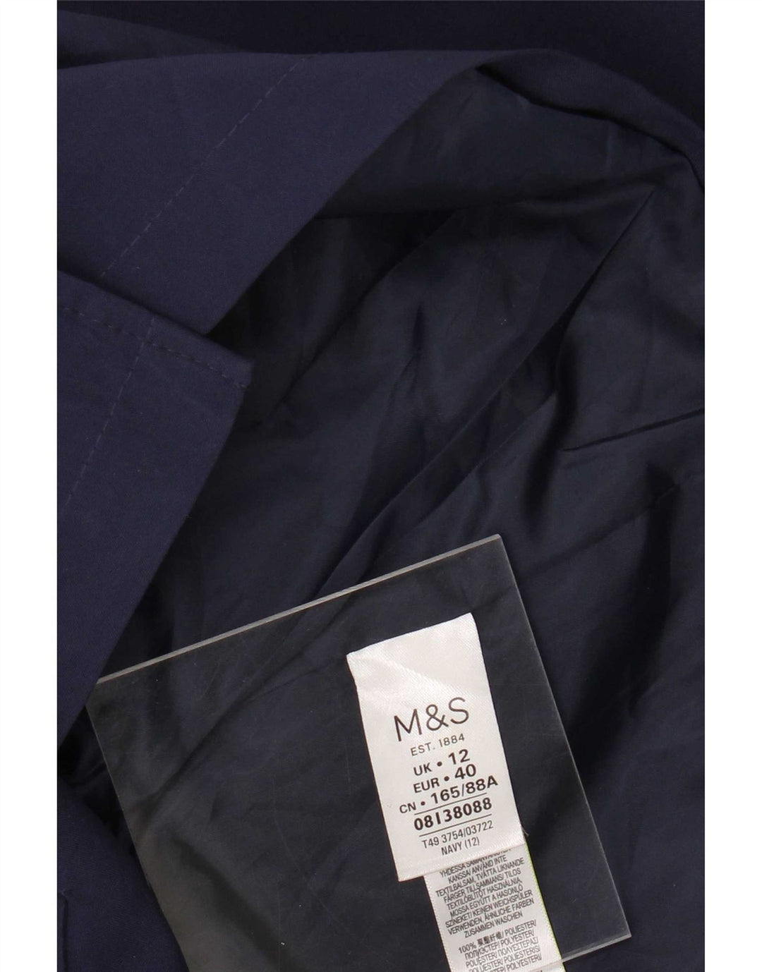 Trench da donna Marks & Spencer UK 12 medio blu navy poliestere