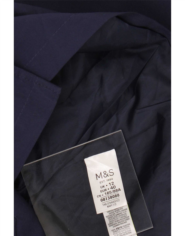 Trench da donna Marks & Spencer UK 12 medio blu navy poliestere