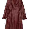 Cappotto in pelle vintage da donna UK 20 2XL Pelle bordeaux
