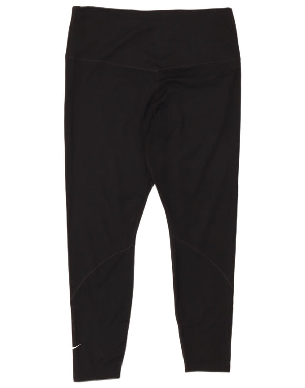Leggings corti NIKE Dri Fit da donna UK 18 XL poliestere nero