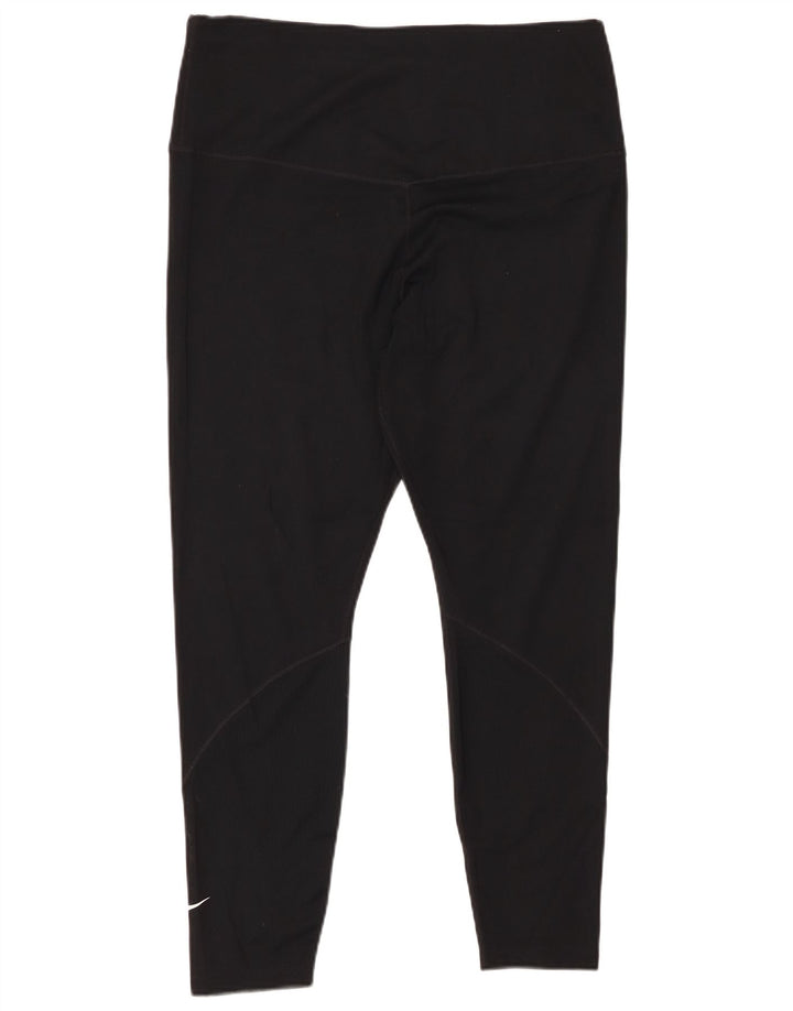 Leggings corti NIKE Dri Fit da donna UK 18 XL poliestere nero