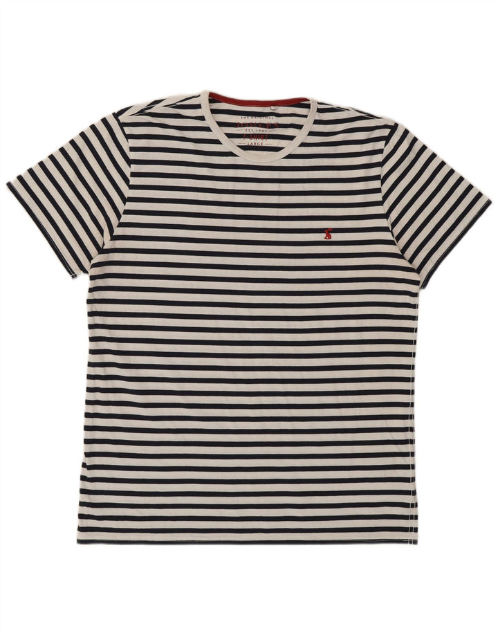 T-shirt da uomo Joules Top grande in cotone a righe blu navy