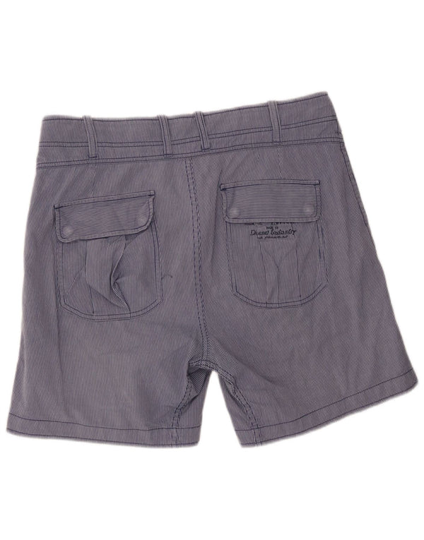 Pantaloncini casual da uomo Diesel W32 grandi in cotone a righe blu