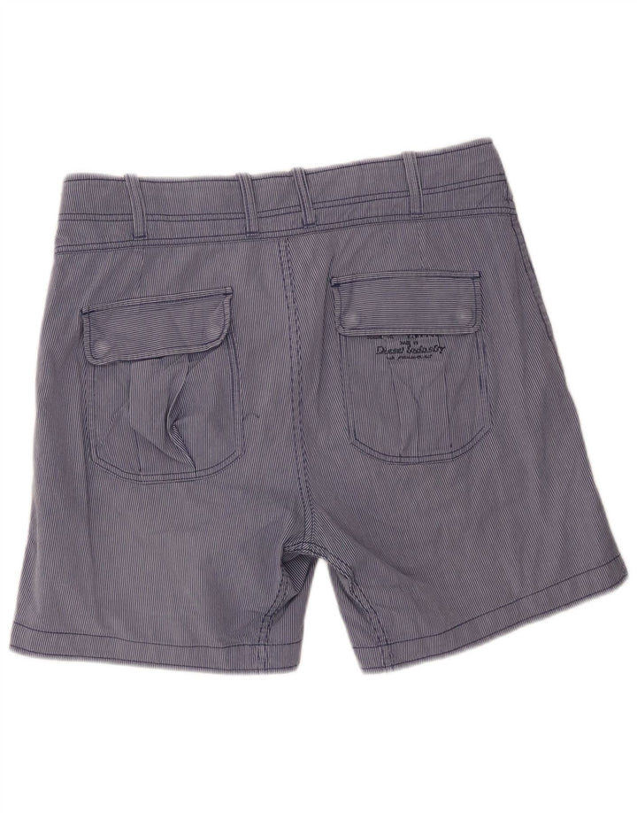 Pantaloncini casual da uomo Diesel W32 grandi in cotone a righe blu