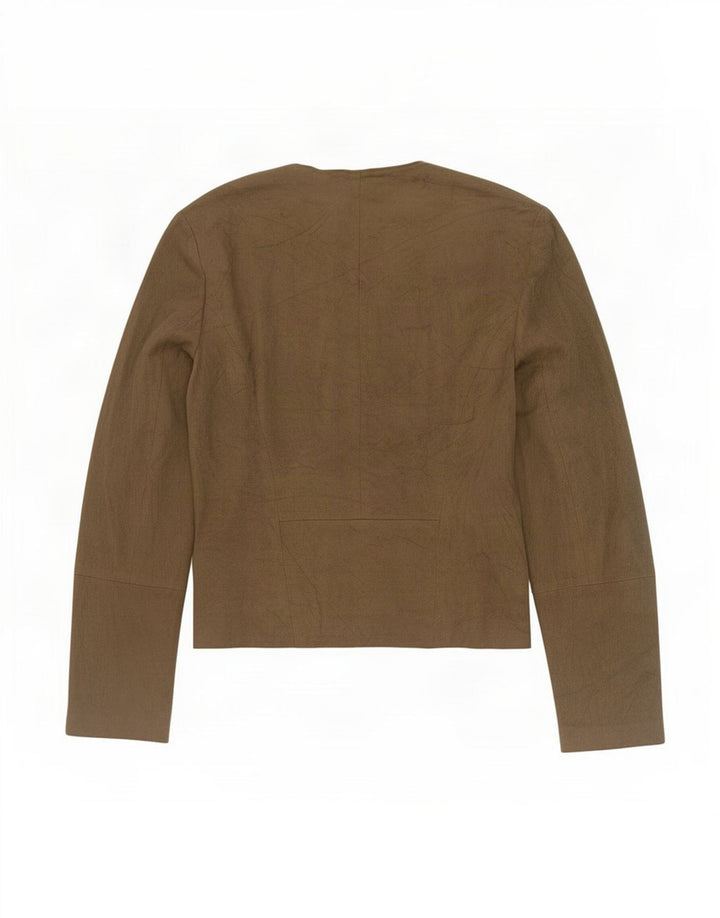Top cardigan da donna Marks & Spencer UK 14 grande poliestere kaki