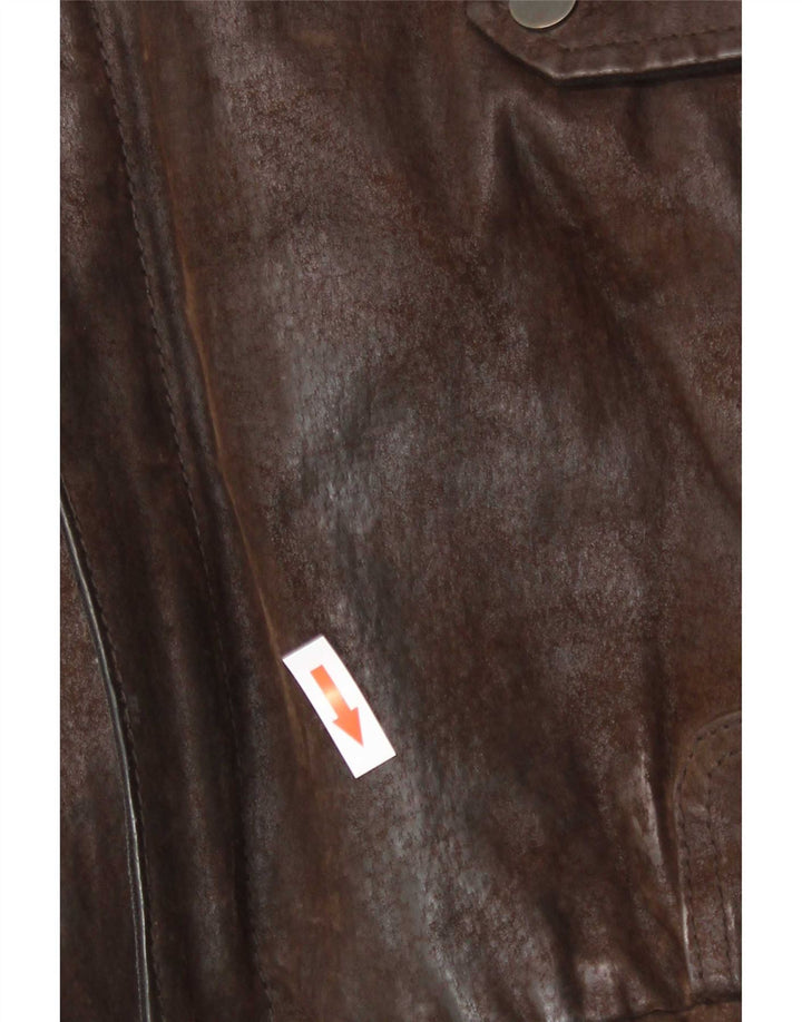 Cedarwood State Giacca in pelle da uomo UK 44 2XL Marrone