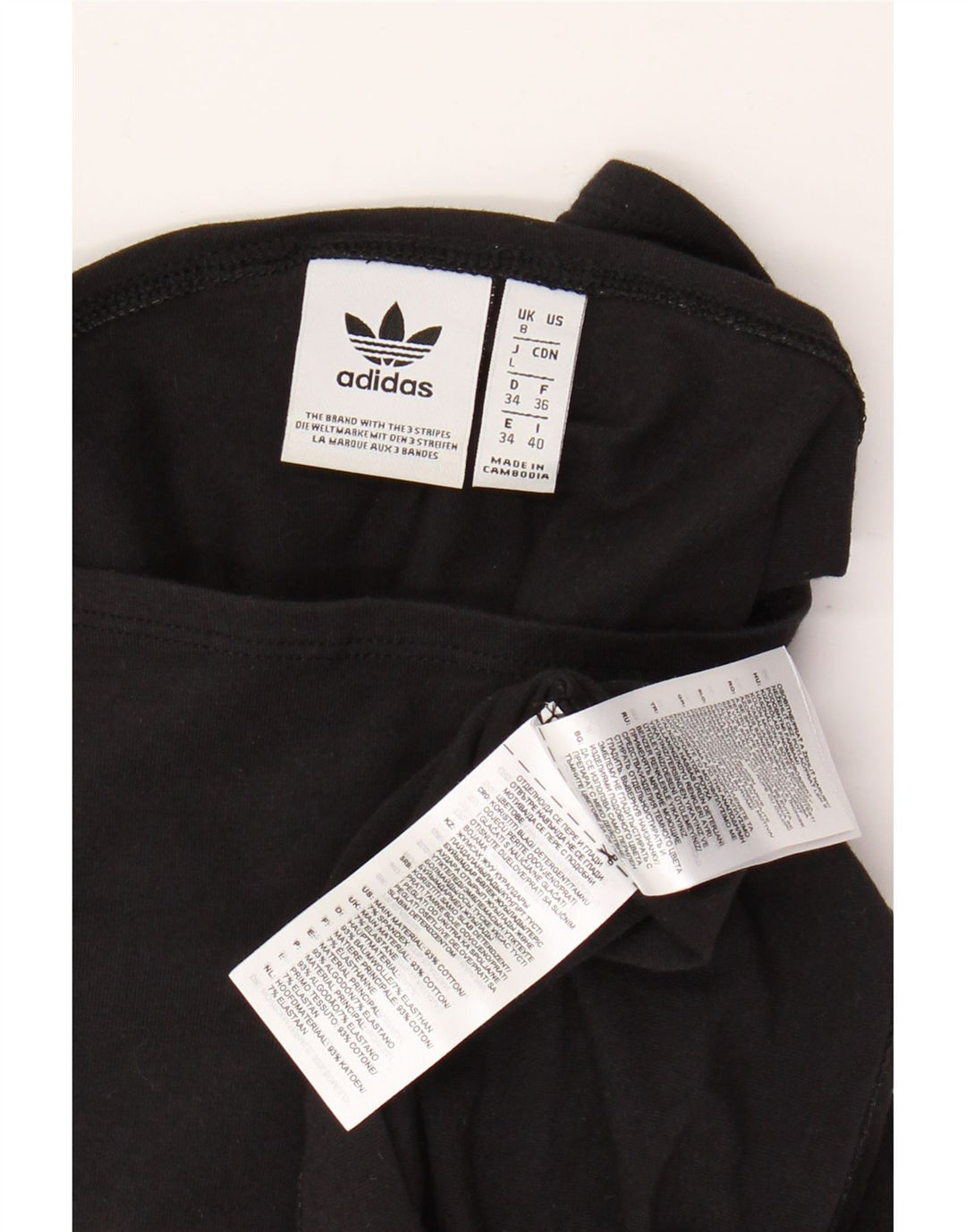 Abito ADIDAS da donna con maniche a 3/4 e spalle scoperte UK 8 piccolo in cotone nero