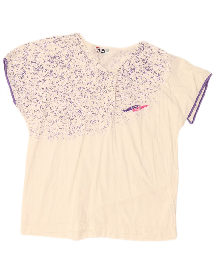 T-shirt grafica da donna Fila Top IT 48 XL cotone bianco