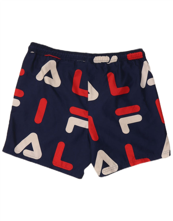 Pantaloncini da bagno grafici da uomo Fila XL poliestere blu navy