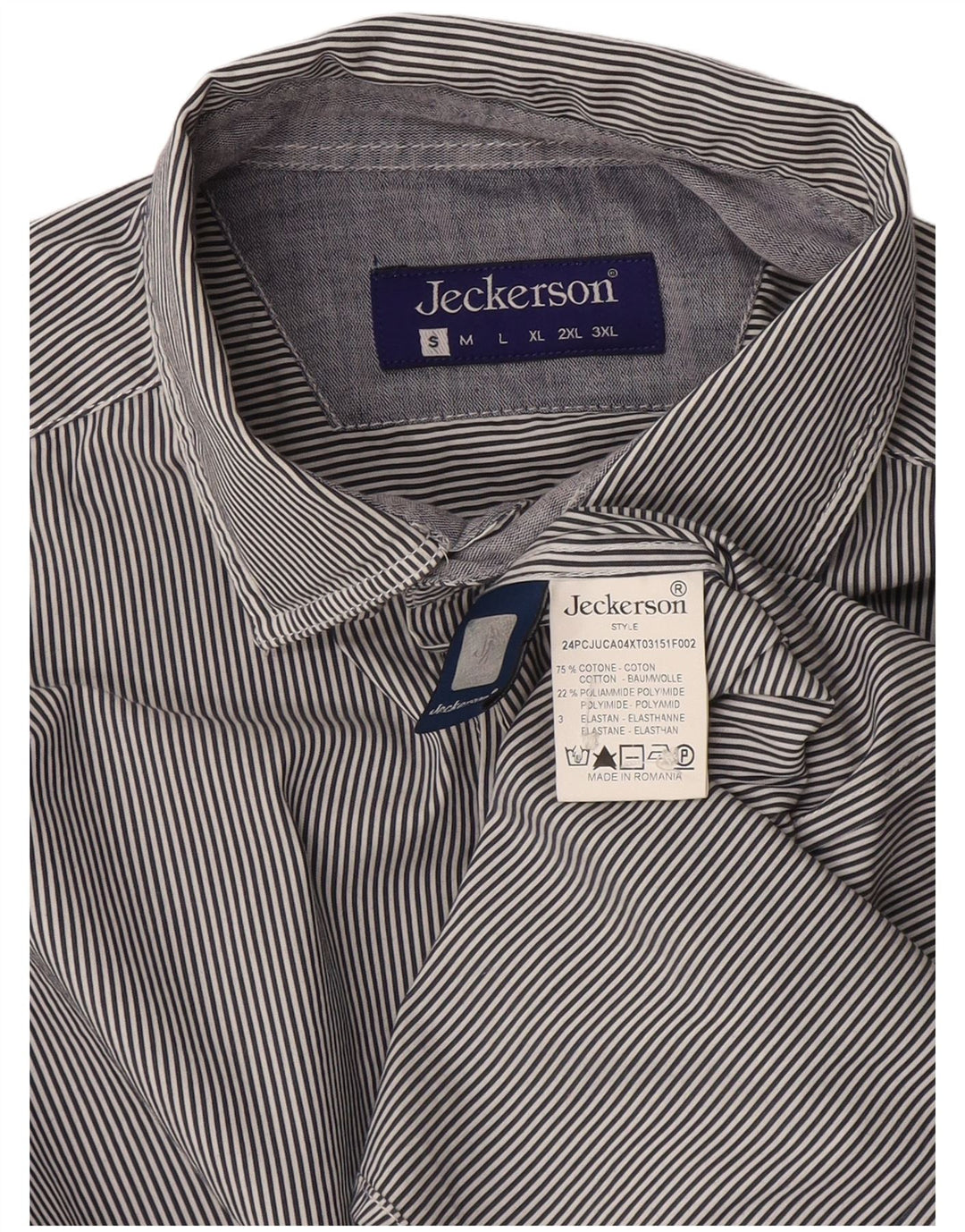 Camicia Jeckerson Uomo Piccola Cotone Gessato Blu