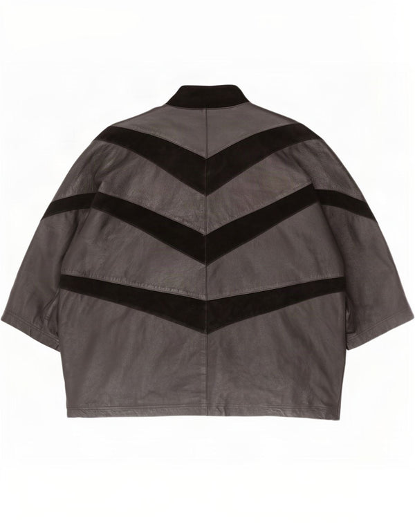 Giacca oversize vintage da donna con maniche a 3/4 IT 56 4XL Colorblock nero