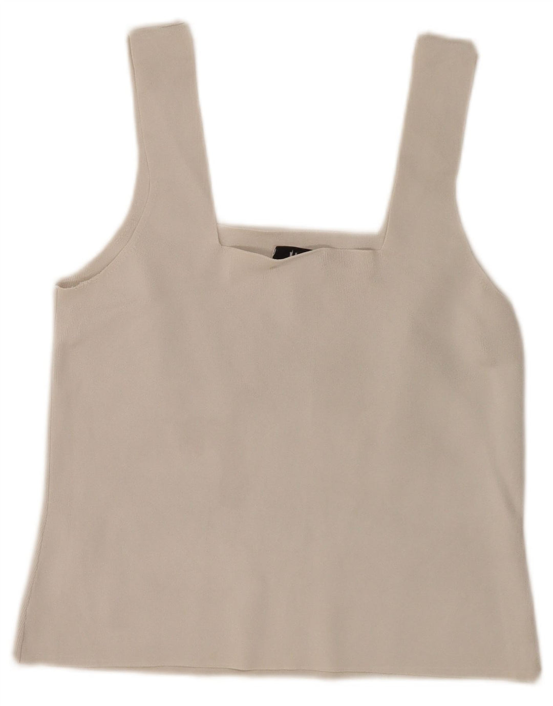 Canottiera corta da donna Reiss UK 14 grande in viscosa bianco sporco