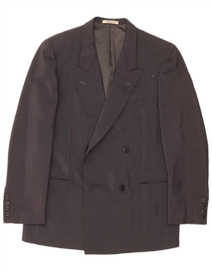 Giacca blazer doppiopetto da uomo con maniche a 3/4 Profilo UK 38 Grigio medio