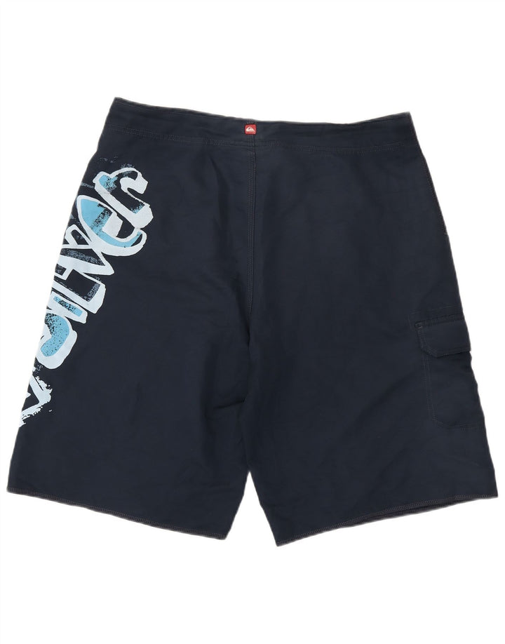 Pantaloncini da bagno grafici da uomo Quiksilver grandi in poliestere blu navy