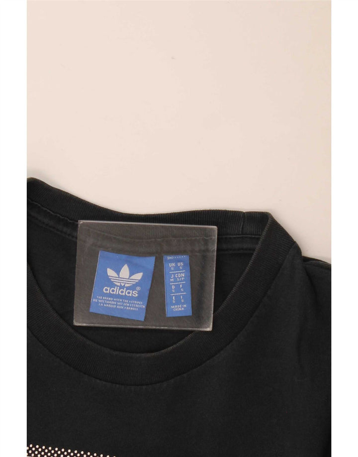 T-shirt grafica da uomo Adidas Top piccola nera