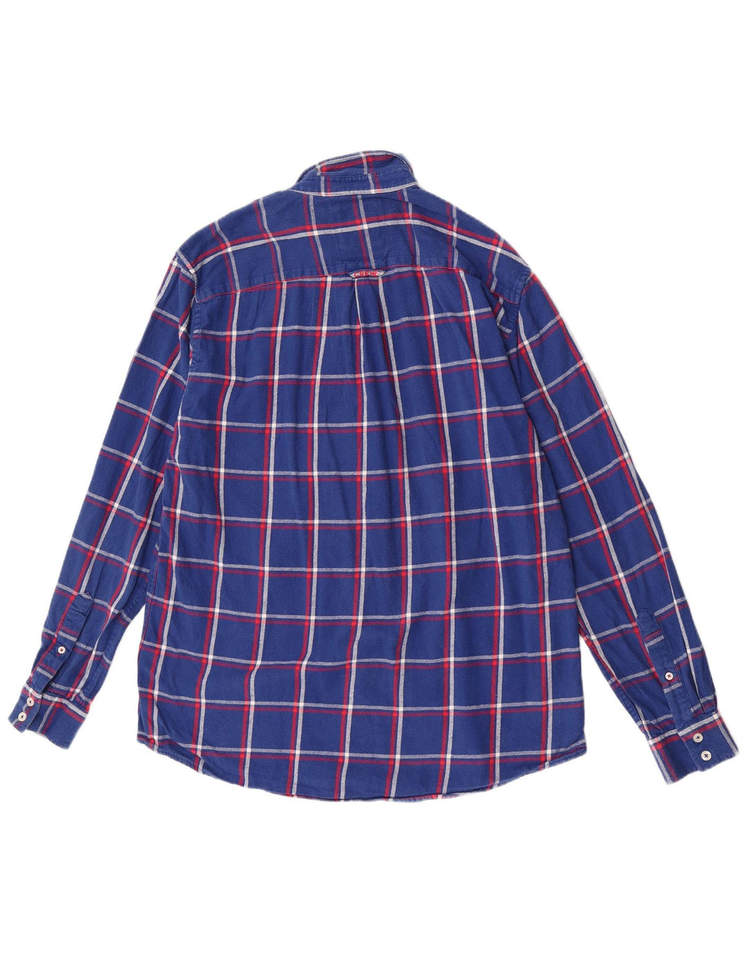 Crew Clothing Camicia da uomo in flanella dalla vestibilità regolare, in cotone a quadri blu grandi