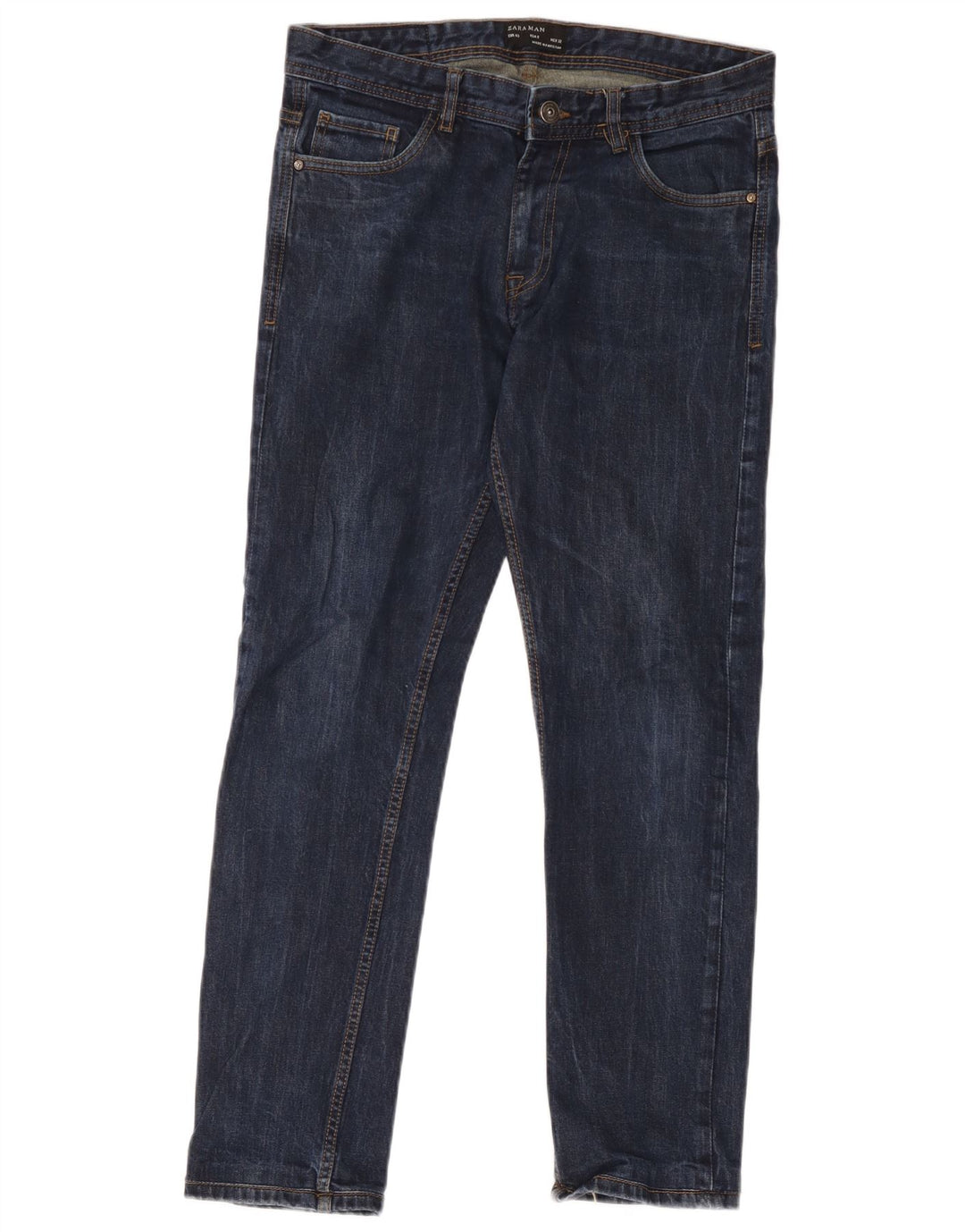 Jeans slim da uomo Zara EU 40 medio W32 L29 cotone blu navy