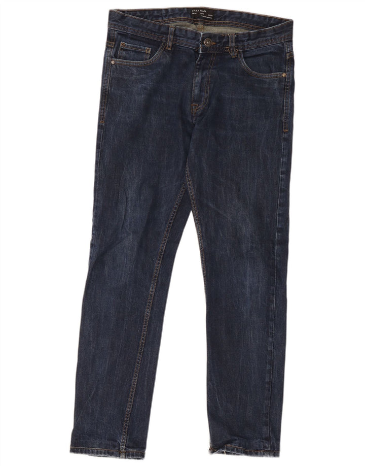 Jeans slim da uomo Zara EU 40 medio W32 L29 cotone blu navy