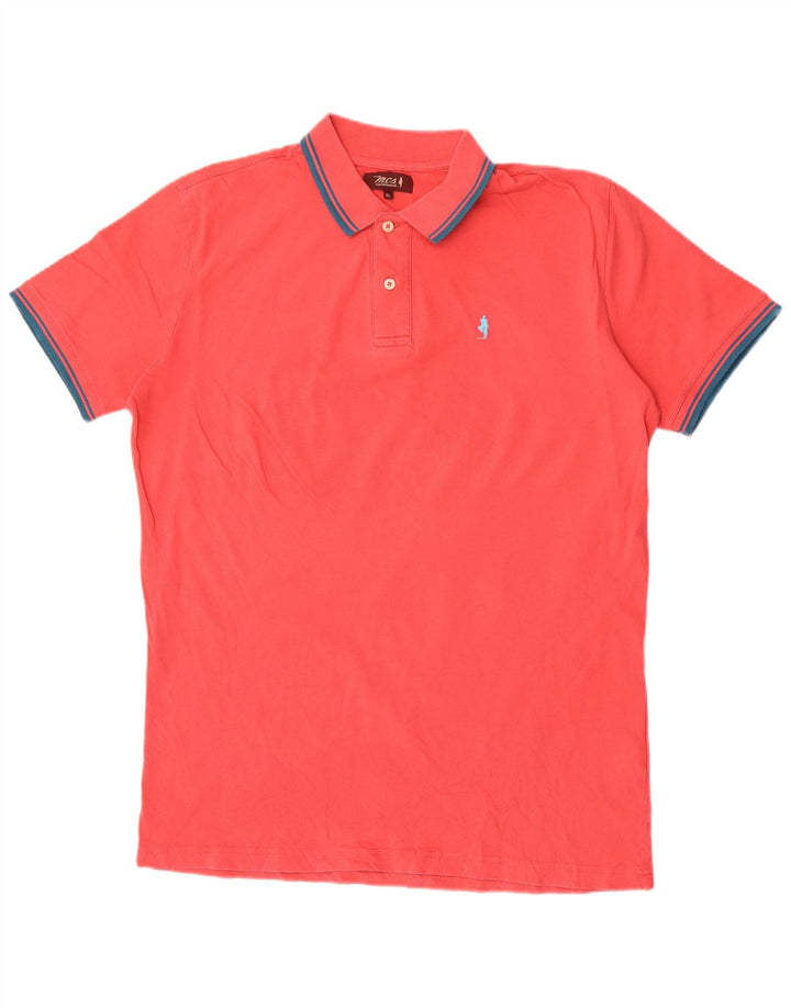 Polo da uomo Marlboro Classics XL in cotone a righe rosse