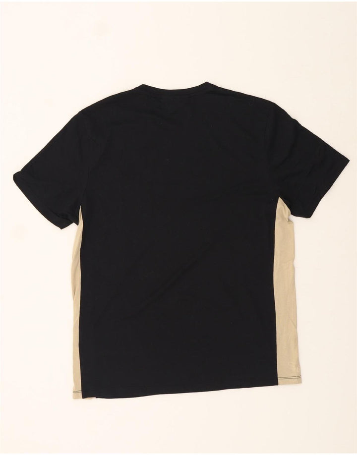 DKNY Mens Graphic T-Shirt Top Medium Black Colourblock Vintage Dkny and Second-Hand Dkny from Messina Hembry 