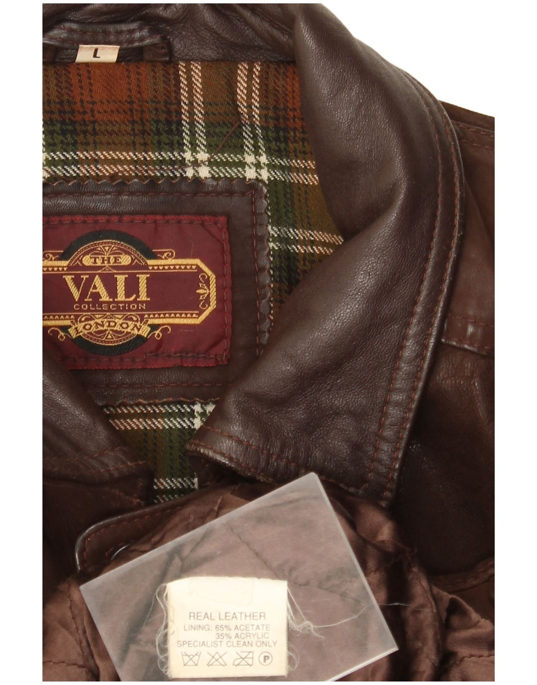 Giacca in pelle da uomo della collezione Vali UK 40 grande in pelle marrone