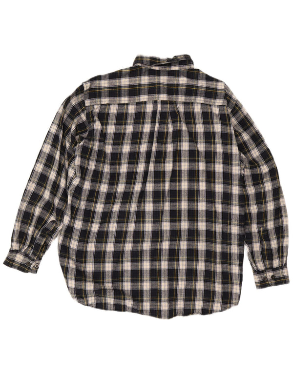 L.L.BEAN Camicia da uomo in flanella di cotone a quadri blu navy grande