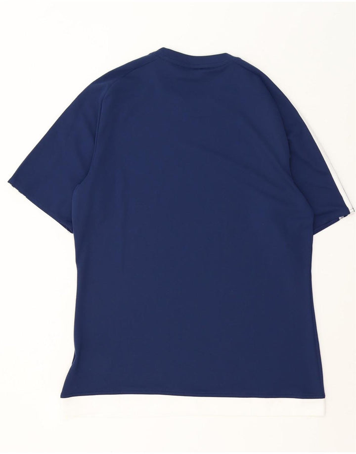 T-shirt Adidas Climalite da uomo Top medio in poliestere blu navy