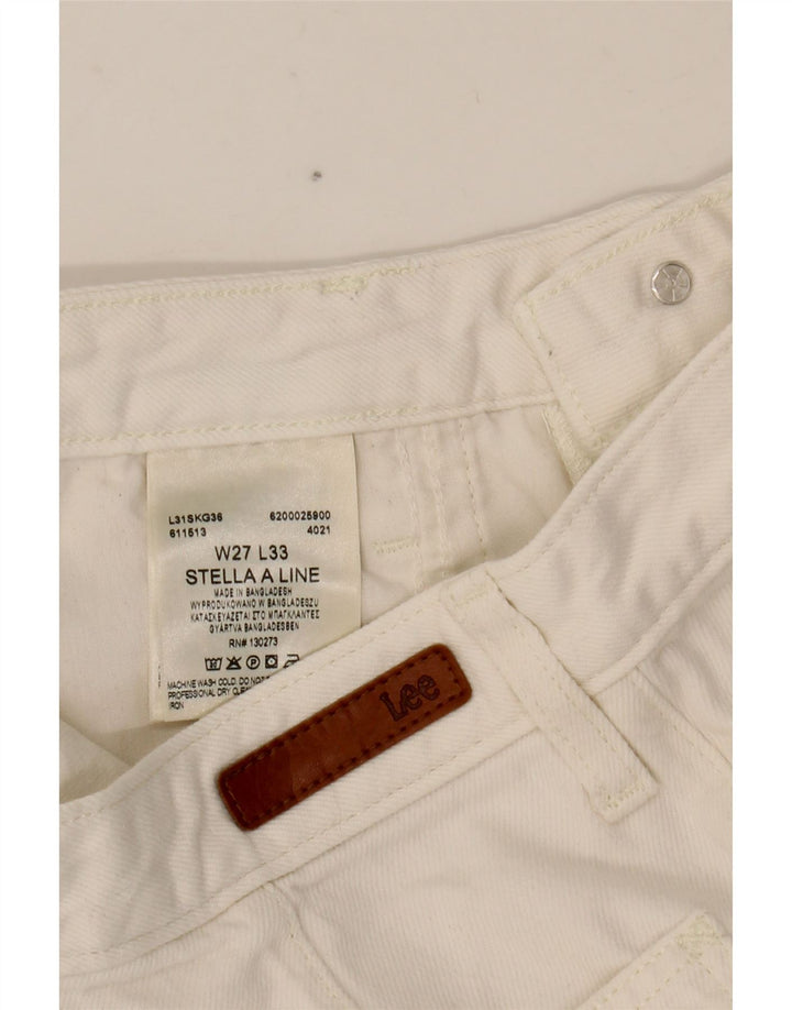 Jeans LEE Stella a gamba larga da donna W27 L27 in cotone bianco