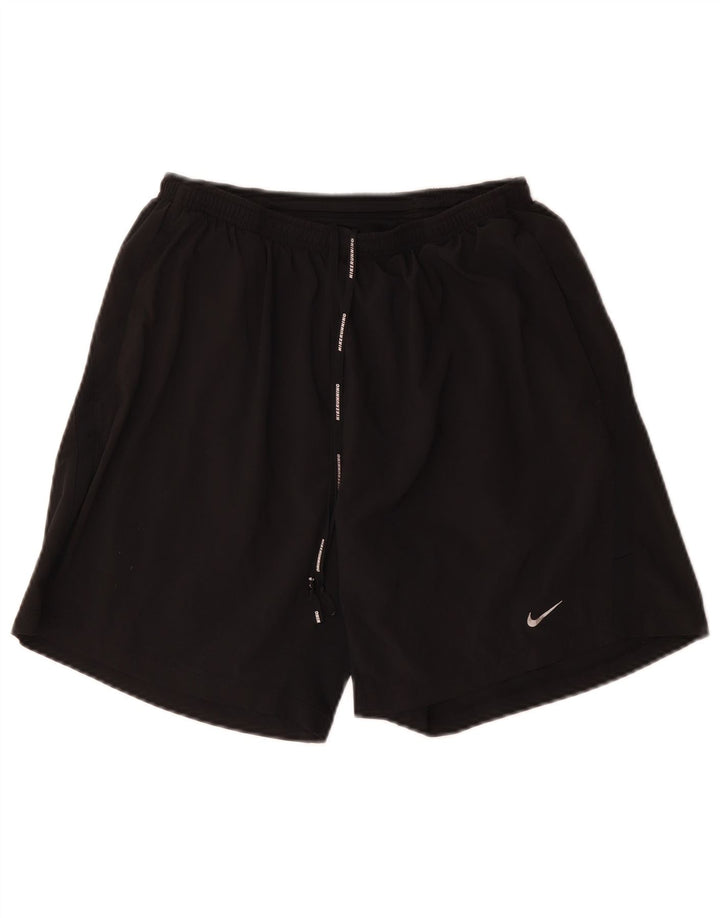 Pantaloncini sportivi Nike Dri Fit da uomo, grandi, in poliestere nero