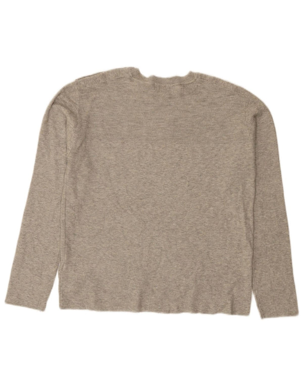 Marks & Spencer Top da donna a maniche lunghe UK 12 Viscosa grigio medio