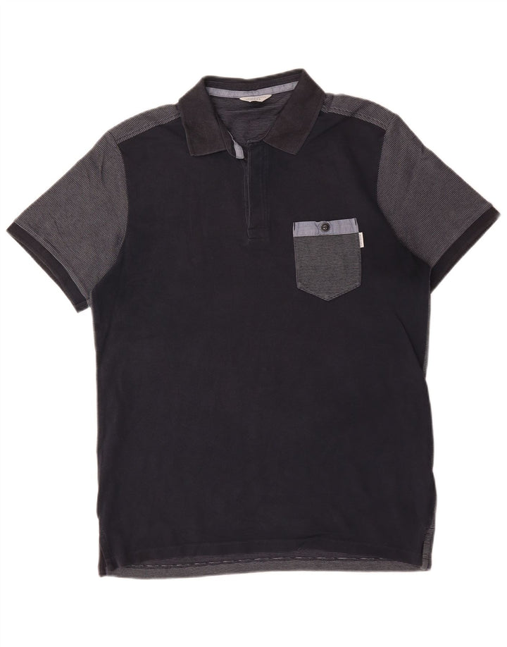 Polo da uomo Jack & Jones in cotone color block medio blu navy