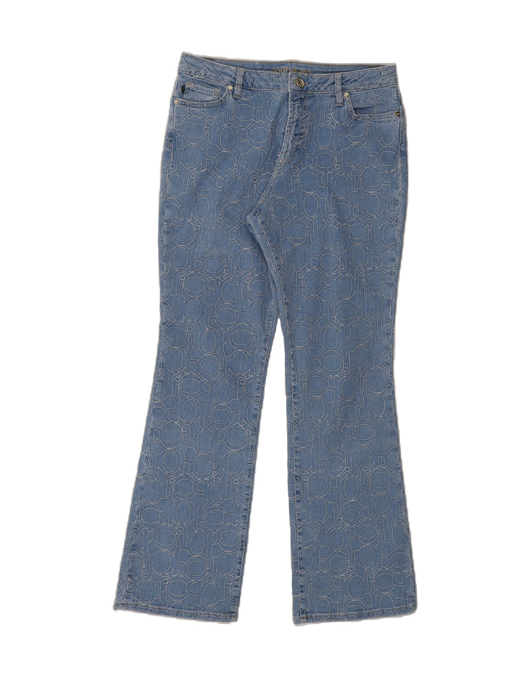 JOOP Womens Graphic Slim Fit Bootcut Jeans W30 L30 Blue Cotton Vintage Joop and Second-Hand Joop from Messina Hembry 
