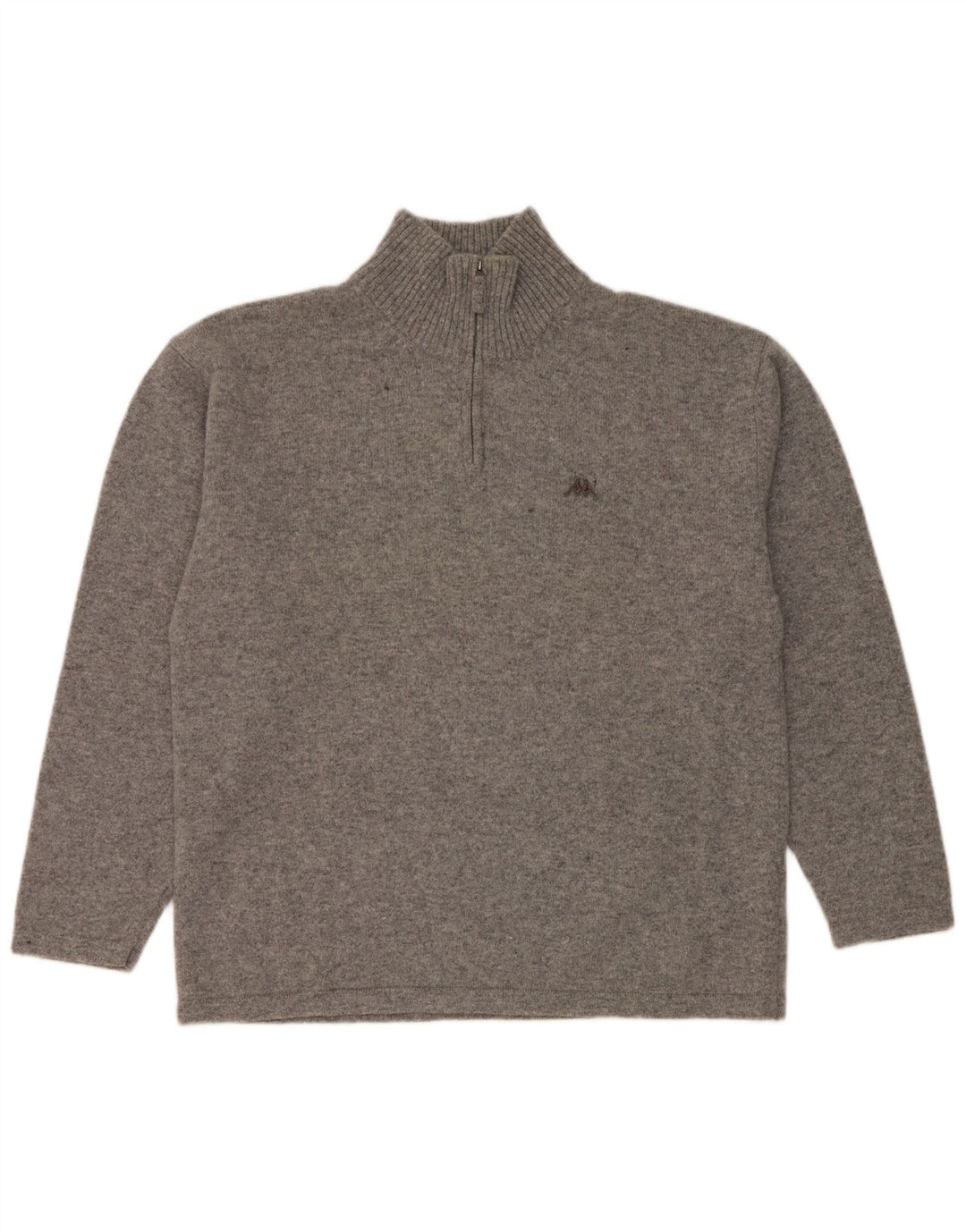 Maglione Kappa da uomo con zip e collo 2XL in lana vergine screziata grigia
