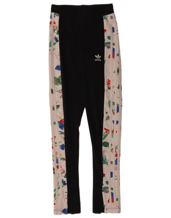 Leggings grafici da donna Adidas UK 6 XS poliestere color block nero